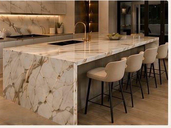 Marble kitchen island