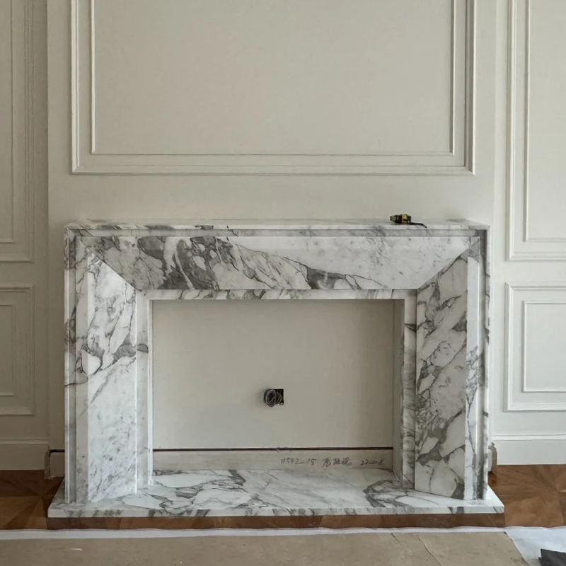 Custom stone fireplace
