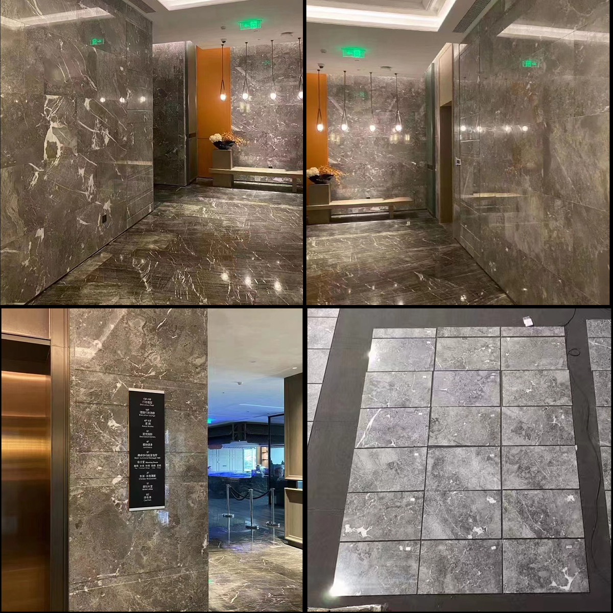 Natural Ice Jade Dark Grey Marble Slab For Floor Tiles Wall Panel Decor Staircase Hotel Lobby Decoration Projects
