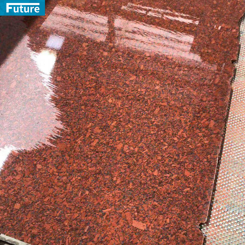 Polish Glazed Wholesales Durable Indian OEM Red Granite Slab For Wall Veneer Ceiling Tiles Floor Tiles Kitchen Countertop Stone Projects