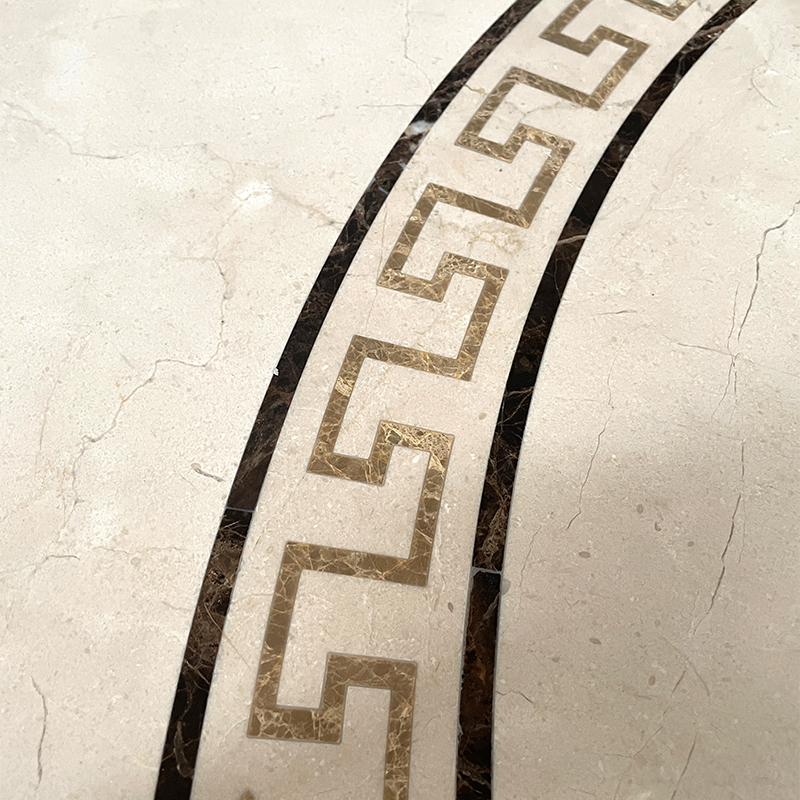 Modern Hotel Waterjet Machine Cut Polished Good Design Floor Tile Water Jet Pattern Cut-To-Size Natural Slab Swimming Pool Tiles