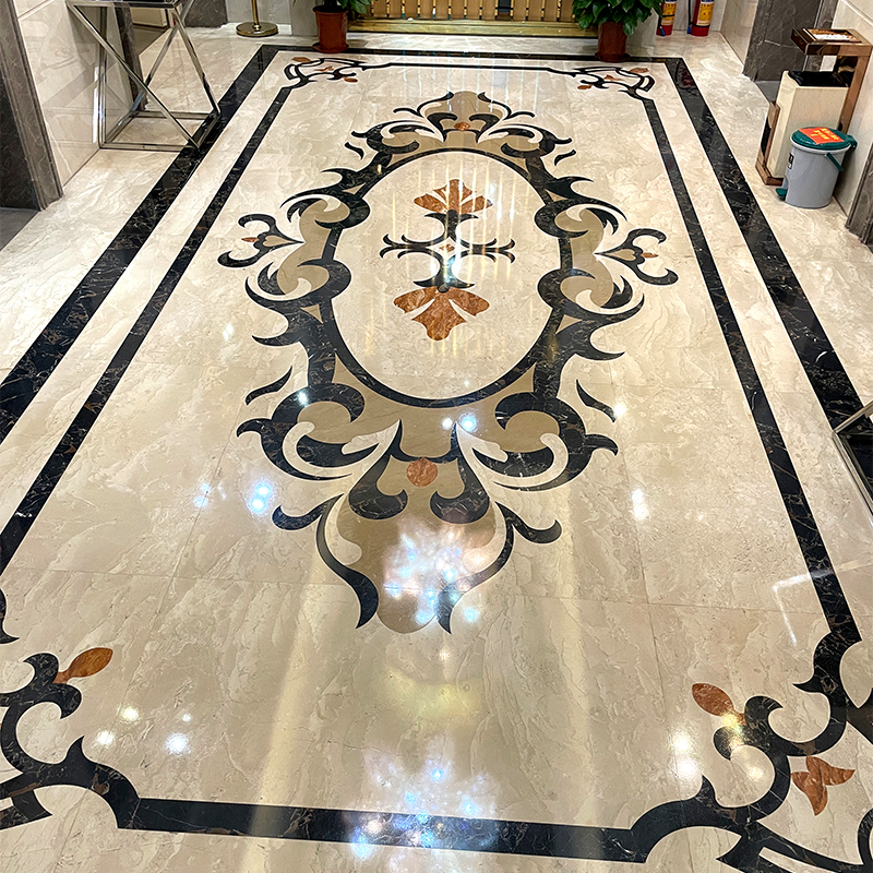 Luxury Hotel Lobby Marble Waterjet Medallion Floor Design Beautiful Marble Waterjet Pattern Tiles For Wall And Floor Granit Slab