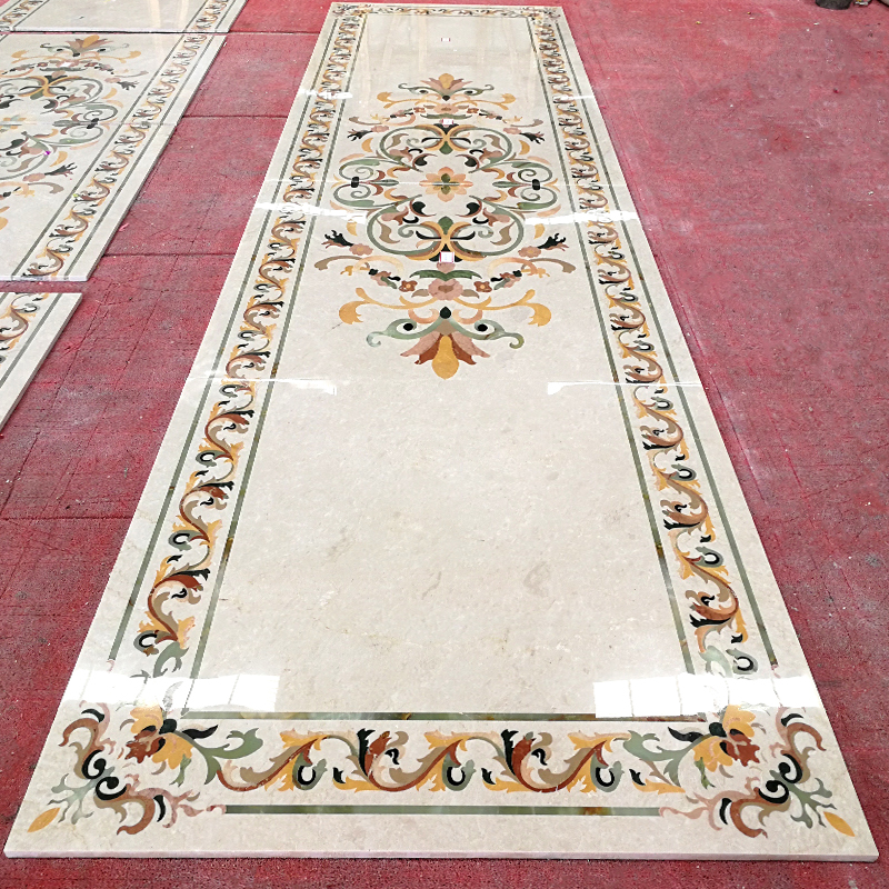 Luxury Customize Shape Hotel Lobby Marble Waterjet Medallion Floor Design Beautiful Marble Waterjet Pattern Tiles For Wall And Floor Granit Slab