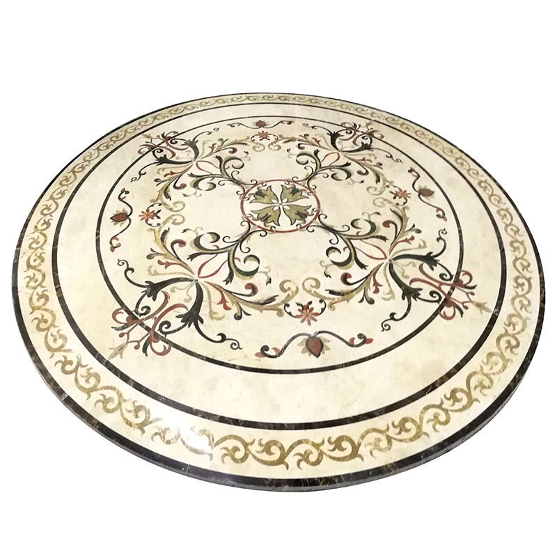 Luxury Customize Size Modern Design Round Marble Water Jet Medallion Pattern Tiles For Interior Home Flooring Room Decoration Wall Panel