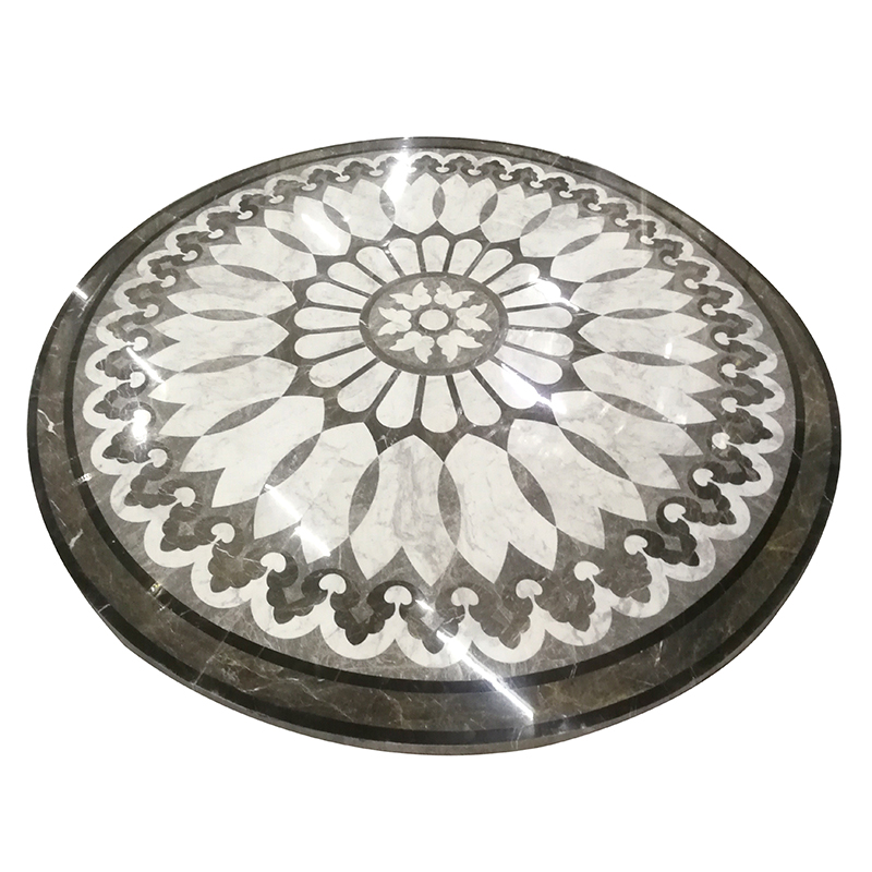 High Quality Customization Design Water Jet Pattern Medallion Floor Tiles For Hotel Labby Decor Flower Marble Water-jet Inlay