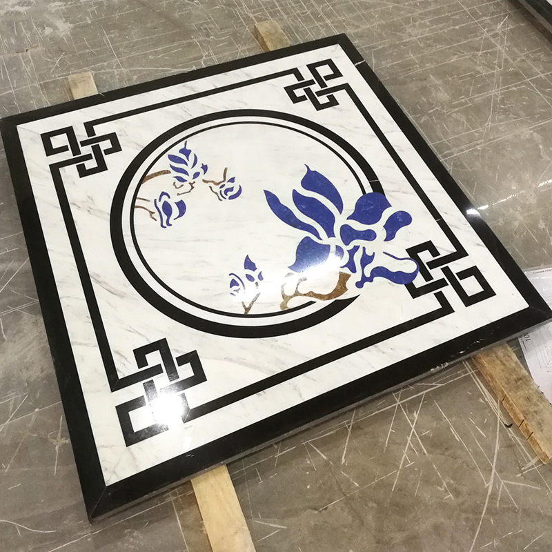 Luxury High Quality Customization Design Water Jet Pattern Medallion Floor Tiles For Hotel Labby Decor Flower Marble Water-jet Inlay