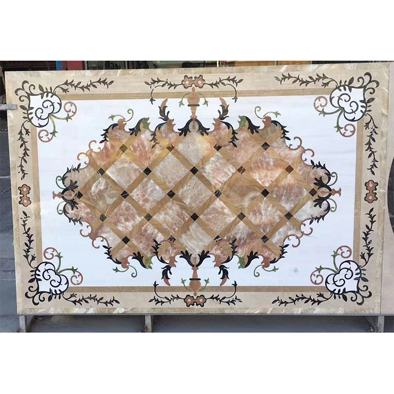 Hot Sale Marble Medallions Waterjet Marble Tiles Stone Inlay Floor Patterns Square Marble Floor Medallions For Hotel Lobby