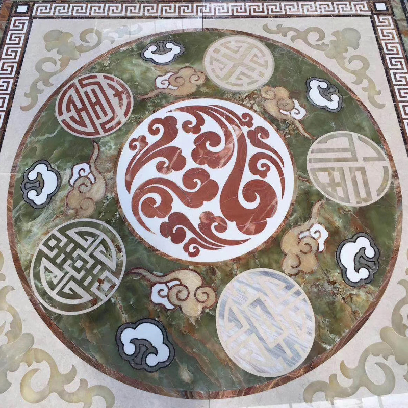 Hot Sale Marble Medallions Waterjet Marble Tiles Stone Inlay Floor Patterns Square Marble Floor Medallions For Hotel Lobby