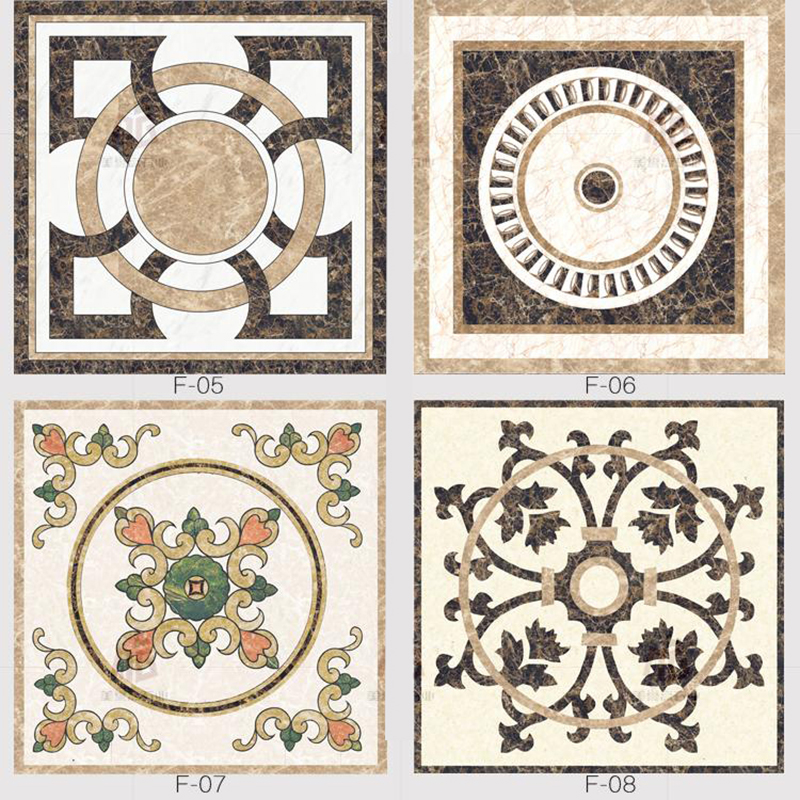 Hot Sale Marble Medallions Waterjet Marble Tiles Stone Inlay Floor Patterns Square Marble Floor Medallions For Hotel Lobby Villa Decoration Staircase