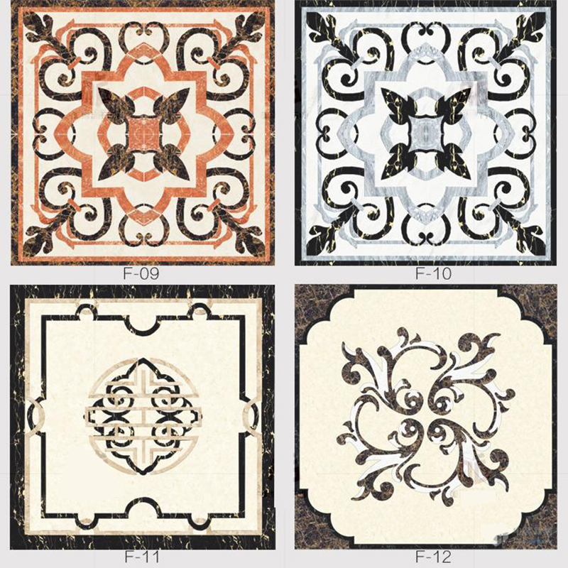 Hot Sale Marble Medallions Waterjet Marble Tiles Stone Inlay Floor Patterns Square Marble Floor Medallions For Hotel Lobby Villa Decoration Staircase