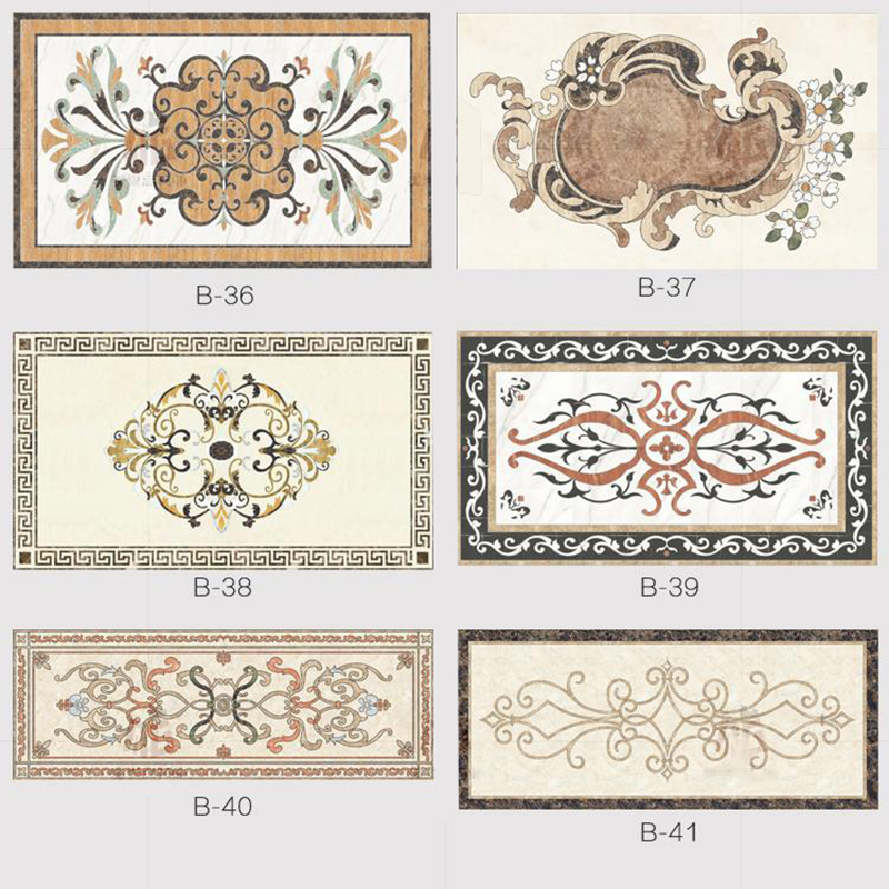Customization Design Water Jet Pattern Medallion Floor Tiles For Hotel Labby Decor Flower Water-jet Marble For Villa Decoration Floor Tiles Hotel Lobby Floor Wall Panel