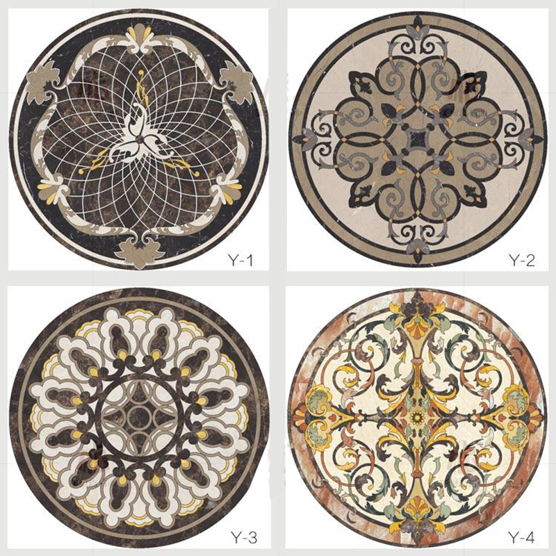 Luxury OEM Customization Design Water Jet Marble Floor Tiles For Hotel Labby Decor Flower Water-jet Marble For Villa Decoration Hotel Lobby Floor Tiles Wall Panel Swimming Pool Tiles