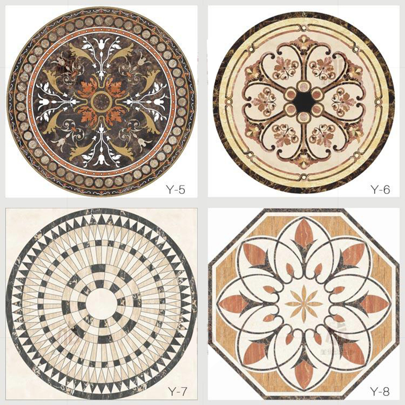 Natural Customized Color Size Waterjet Marble With Medallion Pattern For Interior Decoration Floor Tiles Wall Panel Lobby