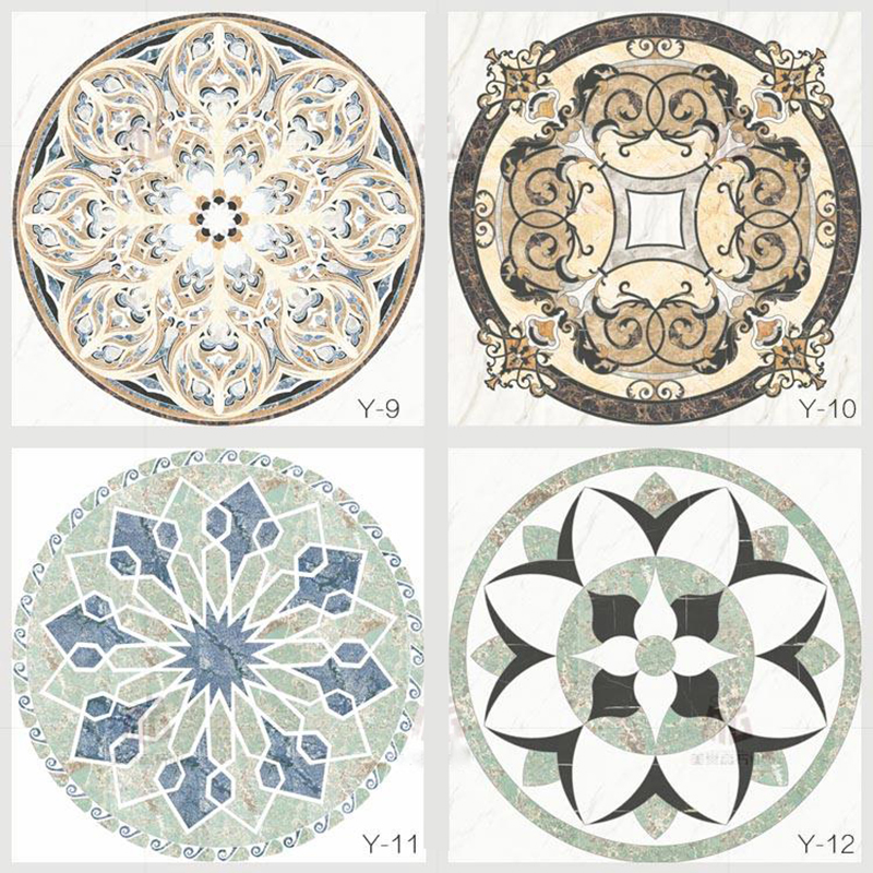 Natural Customized Color Size Waterjet Marble With Medallion Pattern For Interior Decoration Floor Tiles Wall Panel Lobby