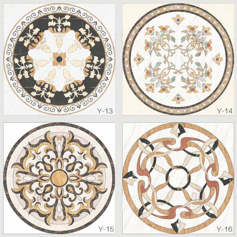 Natural Customized Color Size Waterjet Marble With Medallion Pattern For Interior Decoration Floor Tiles Wall Panel Lobby
