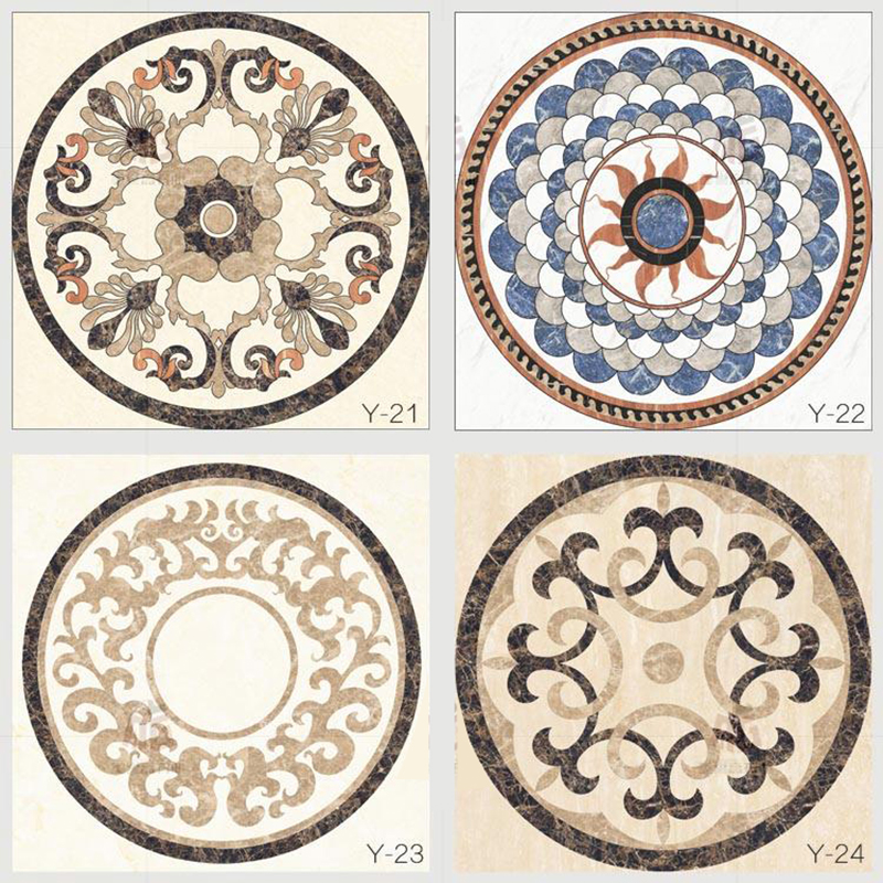 Natural Customized Color Size Waterjet Marble With Medallion Pattern For Interior Decoration Floor Tiles Wall Panel Lobby