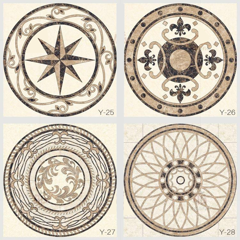 Natural Customized Color Size Marble Waterjet Medallion Pattern Hotel Lobby Decoration Floor And Villa Decoration Project