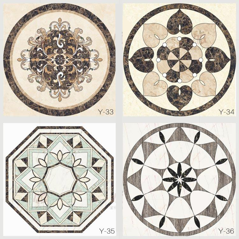 Luxury Customize Waterjet Medallion Tile Inlay Flooring Patterns Stone Marble Carpet Waterjet Mosaic Tile For Hotel Villa Decoration
