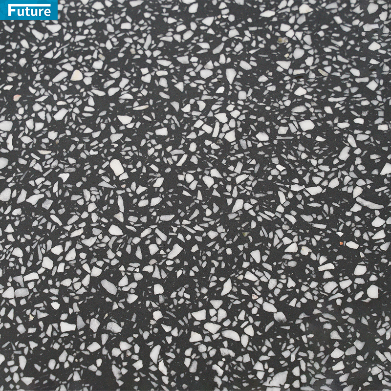 Modern Black Rustic Interior Porcelain Terrazzo Tile Restaurant Balcony Floor Bathroom Villa Interior Application