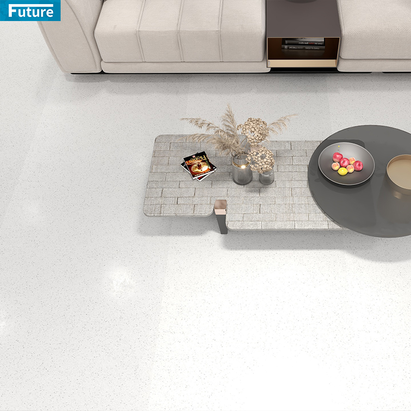 Wholesale Cheap Price Artificial White Terrazzo Tiles With Grey Veins Epoxy Terrazzo for Interior Flooring Wall Panel Kitchen Countertops