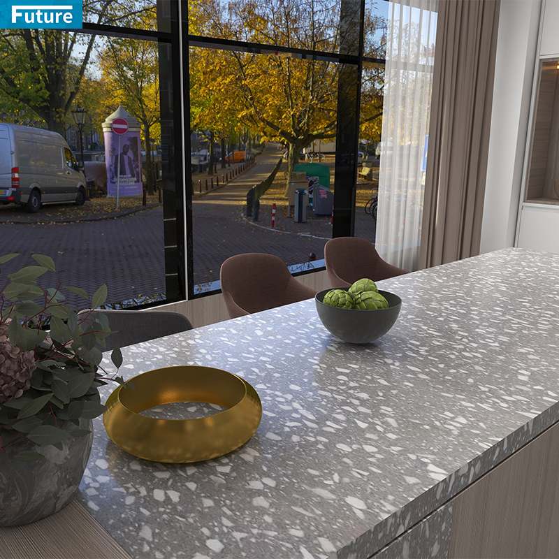 Natural Luxury Interior Porcelain Grey Terrazzo Tile Restaurant Balcony Floor Bathroom Villa Interior Decoration Wall Panel
