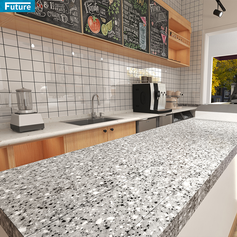Luxury Artificial White Terrazzo Tile With Grey Veins Manufacturers Epoxy Terrazzo Flooring Tiles for Villa Outdoor Garden