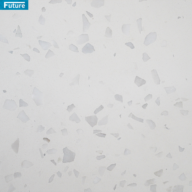 Wholesale Cheap Price Artificial Light White Terrazzo Tiles Epoxy Terrazzo for Interior Flooring Wall Panel Kitchen Countertops