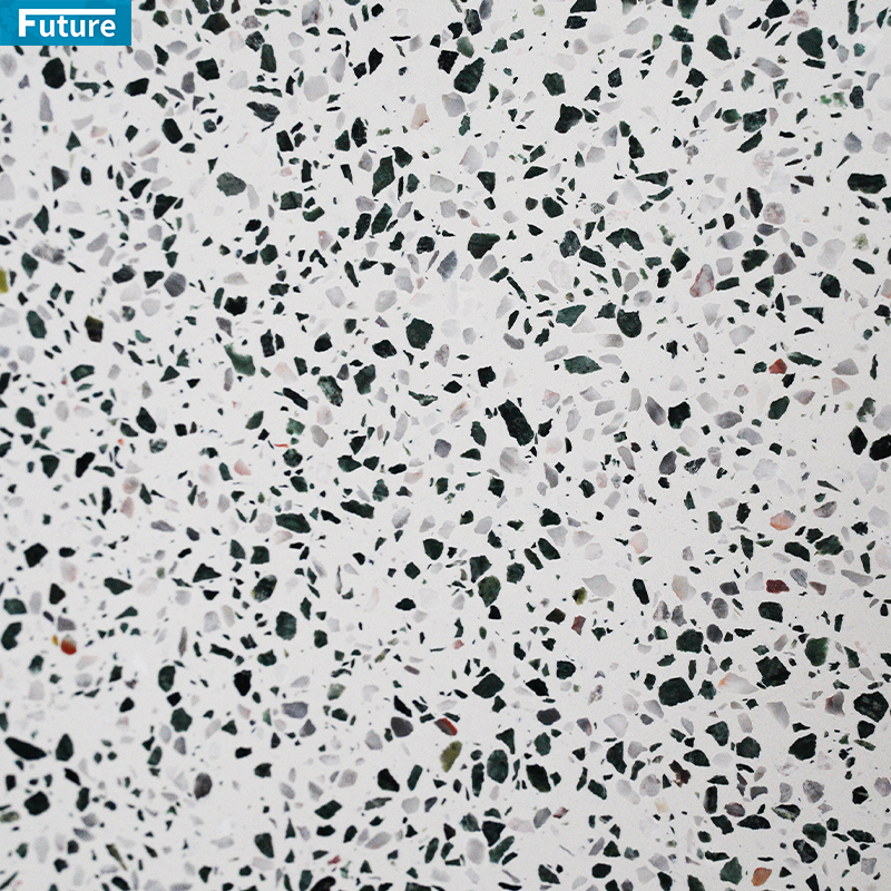 Luxury Artificial White Terrazzo Tile With Grey Veins Manufacturers Epoxy Terrazzo Flooring Tiles for Villa Outdoor Garden