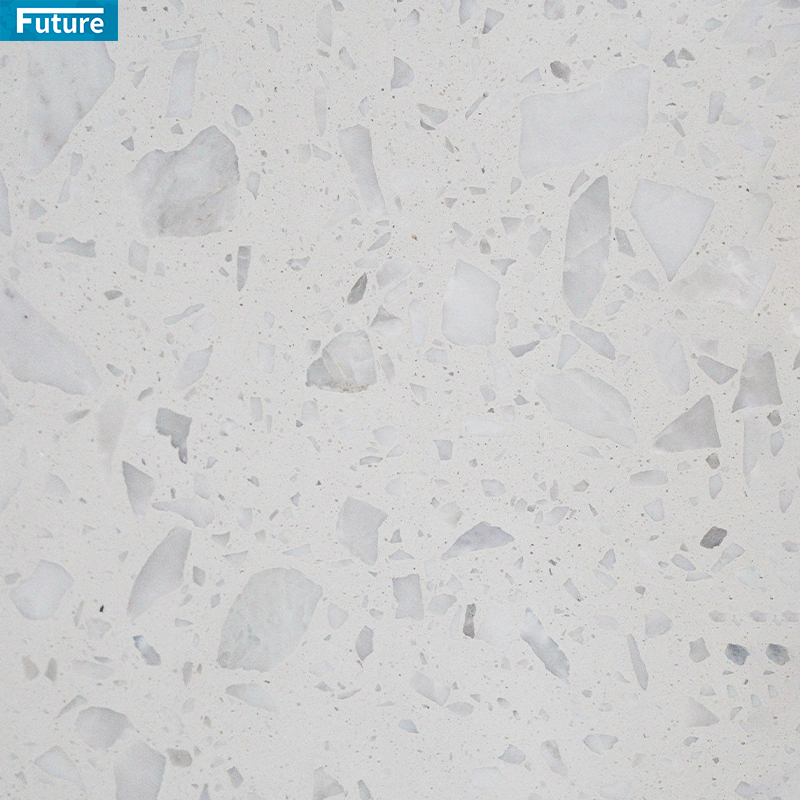 Wholesale Cheap Price Artificial Pure White Terrazzo Tiles Epoxy Terrazzo for Interior Flooring Wall Panel Kitchen Countertops