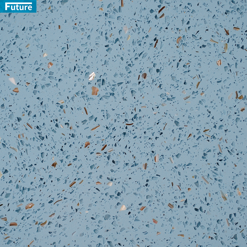 Wholesale Cheap Price Artificial Dark Blue Terrazzo Tiles Epoxy Terrazzo for Interior Floor Tiles Wall Panel Kitchen Countertops Swimming Pool Tiles