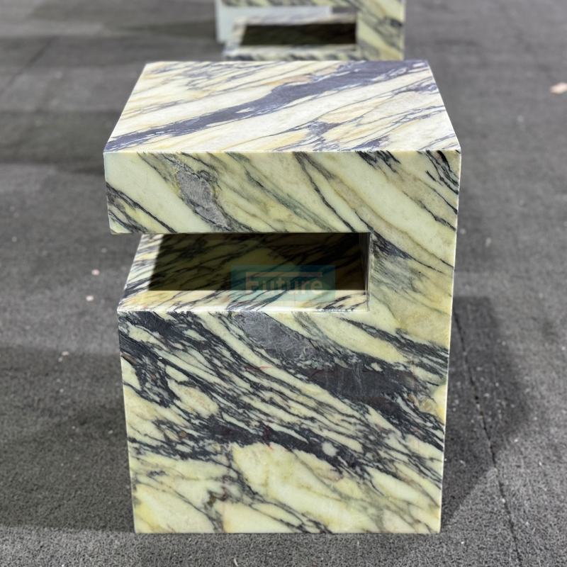 Luxury Modern Style Calacatta Viola Side Table For Home Decor Livingroom Furniture Villa Decor