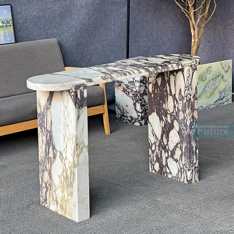 Luxury Modern Style Calacatta Viola Marble Entrance Console Table For Home Decor Livingroom Furnoture Villa Decor