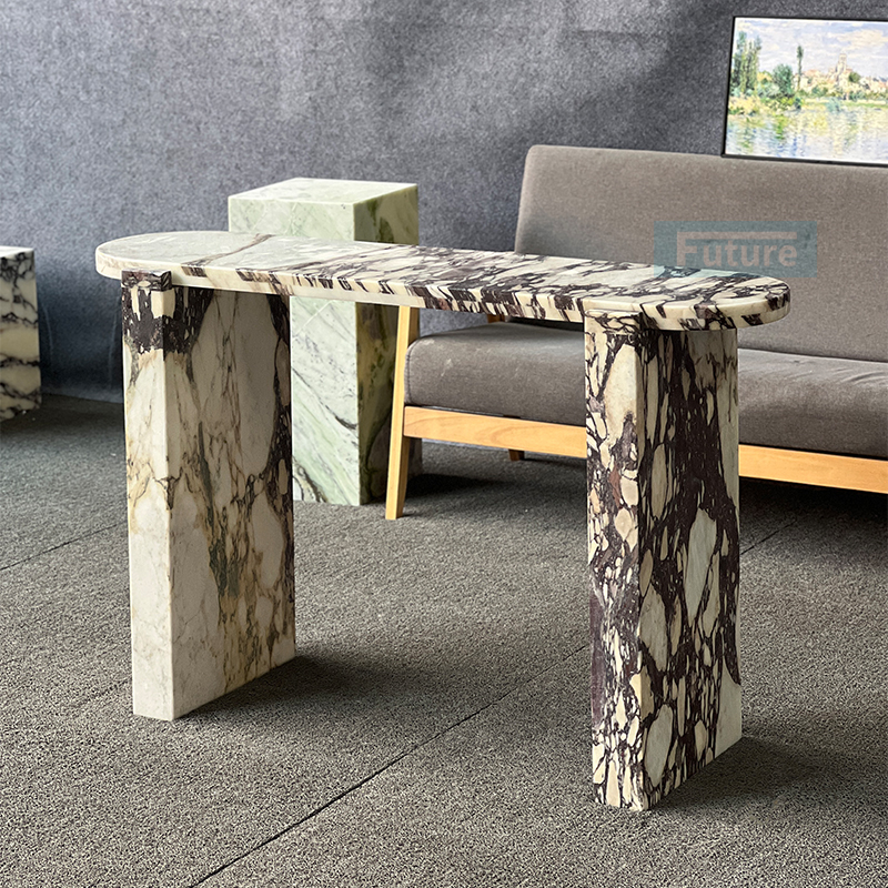 Luxury Modern Style Calacatta Viola Marble Entrance Console Table For Home Decor Livingroom Furnoture Villa Decor