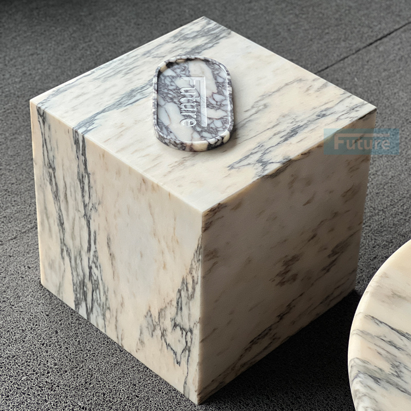 Luxury Modern Style Calacatta White Side Table For Home Decor Livingroom Furniture Villa Decor