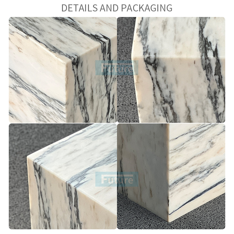 Luxury Modern Style Calacatta White Side Table For Home Decor Livingroom Furniture Villa Decor