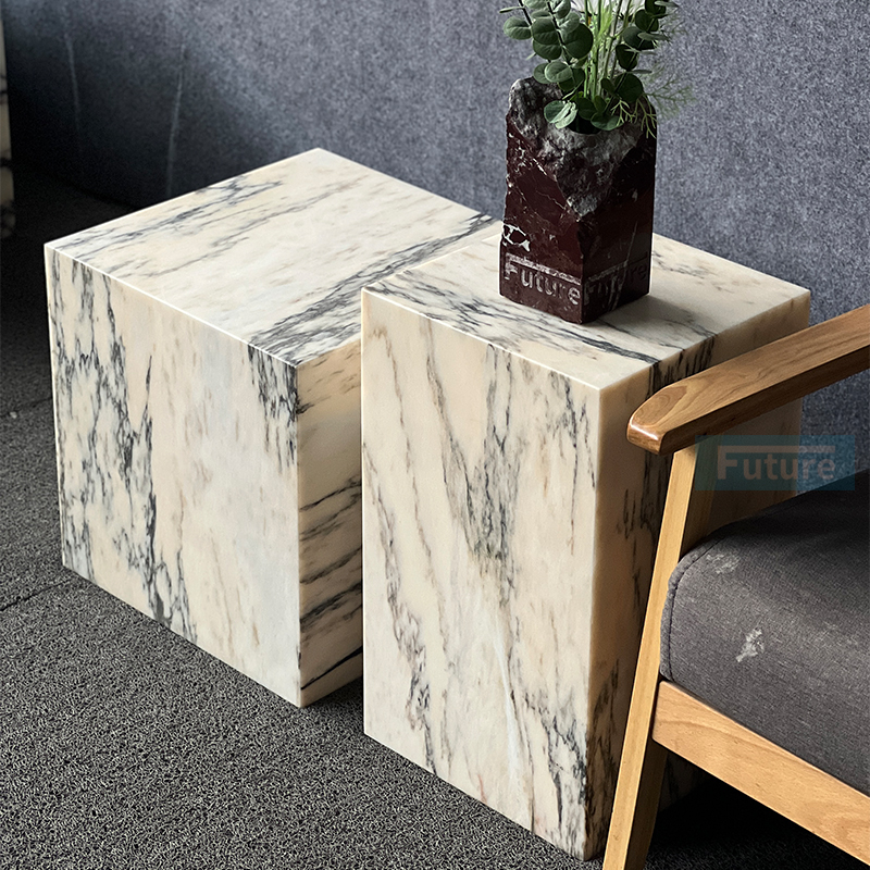 Luxury Modern Style Tall Calacatta Side Table For Home Decor Livingroom Furniture Villa Decor Tea Table