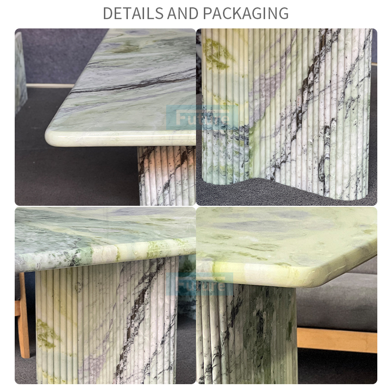 Luxury Modern Style Rectangular Fendi Green Marble Dining Table For Home Decor Dining Furniture Dining Hall Restaurant