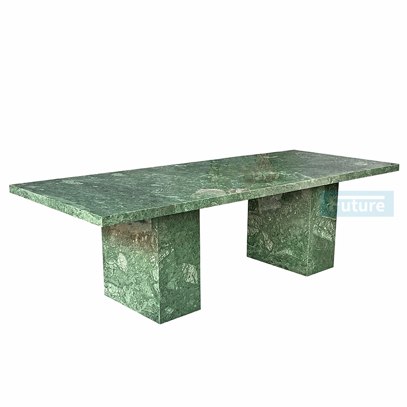 Luxury Modern Style India Verde Green Marble Dining Table For Home Decor Dining Furniture Dining Hall Restaurant Hotel