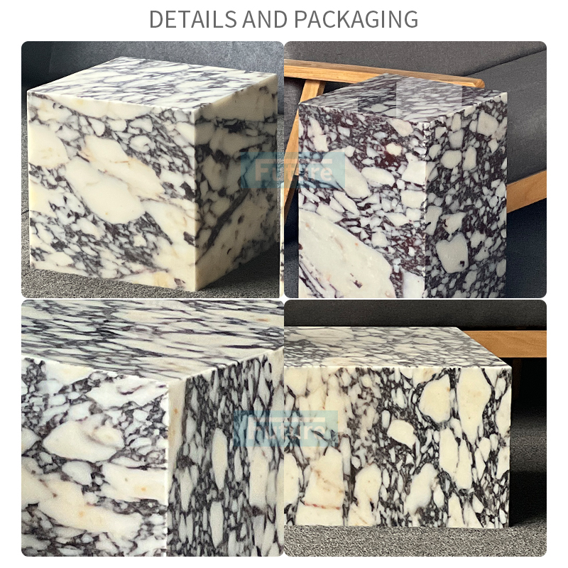 Luxury Modern Style Calacatta Viola Marble Coffee Table Tea Table 3PCS SetFor Home Decor Livingroom Furniture Hotel Bar Coffee Shop