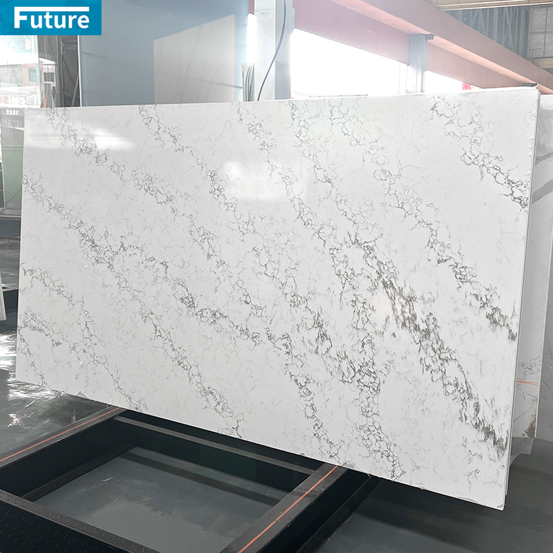 Luxury Wholesale Customize Size Modern White Quartz Artificial Marble Stone Slab for Kitchen Countertop Floor Tiles Wall Panel