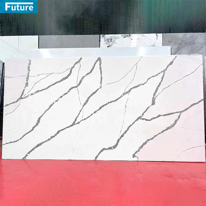 Super White Quartz Stone With Black Veins Counter Top Luxury Quartz Stone Cheap Price Artificial Quartz Stone Slab