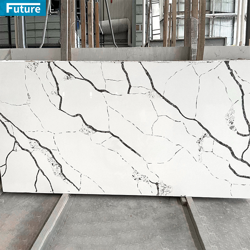 Customize Size Pure Black Quartz Artificial Stone Slab for Kitchen Countertop Bathroom Floor Tiles Wall Panel Villa Staircase
