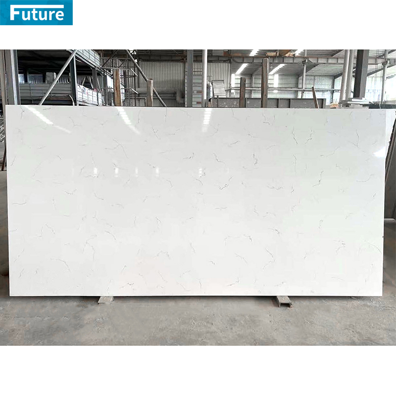 Cheapest Price Pure White Quartz Artificial Stone Slab for Kitchen Countertop Bathroom Floor Tiles Wall Panel Villa Staircase Vanity Top