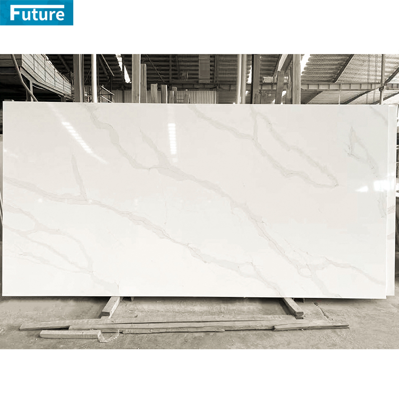 Luxury Artificial Stones White Calacatta Quartz Kitchen Countertop Supplier Artificial Quartz Kitchen Countertops