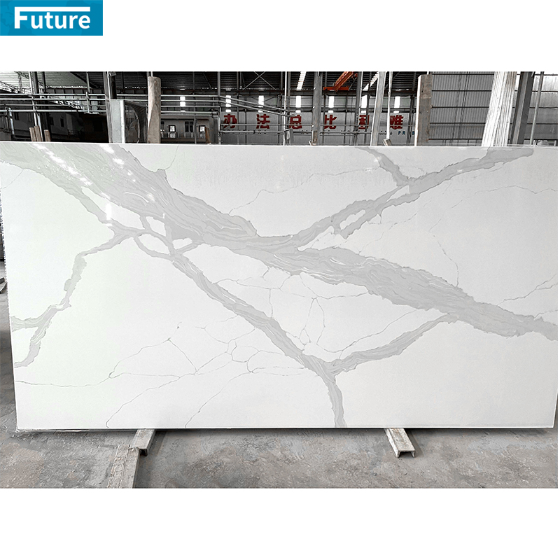 Wholesales 18-30 mm White Quartz Stone Slab 3200 * 1600mm Artificial Quartz Stone Black Marble Look Artificial Quartz Stone