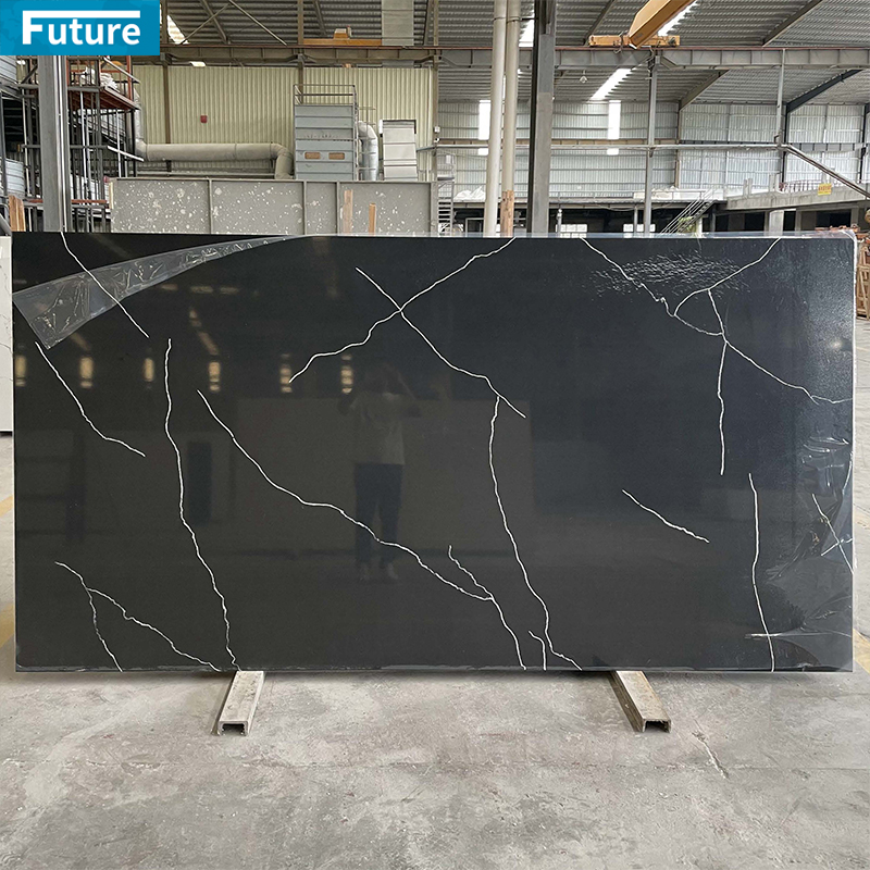 White Calacatta White Veins 3D Ink Printed Quartz Stone Engineered Stone Artificial Quartz Stone Kitchentop Countertop Big Slab