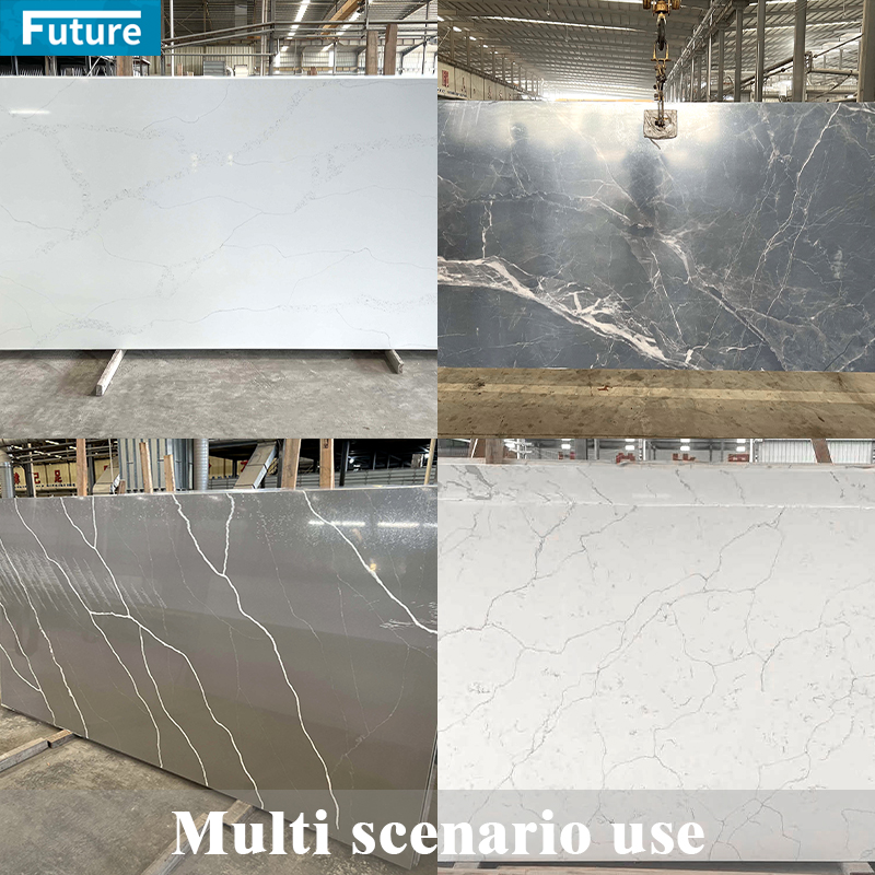 White Calacatta White Veins 3D Ink Printed Quartz Stone Engineered Stone Artificial Quartz Stone Kitchentop Countertop Big Slab