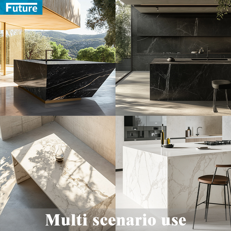 Eco-friendly Luxury Zero Silica Stone White Calacatta Artificial Quartz Stone Slab Calacatta for Kitchen Countertop Villa Staircase Floor Tiles Vanity Top Wall Panel