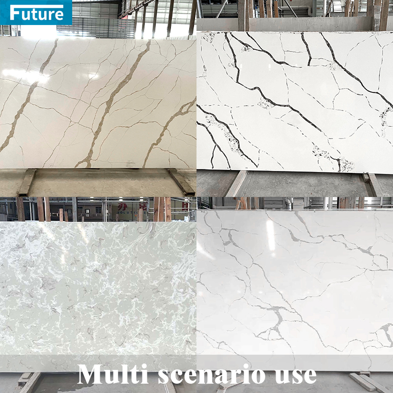 Cheap Price Eco-friendly Luxury Zero Silica Stone Black Calacatta Artificial Quartz Stone Slab Calacatta for Kitchen Countertop Villa Staircase Floor Tiles Vanity Top Wall Panel