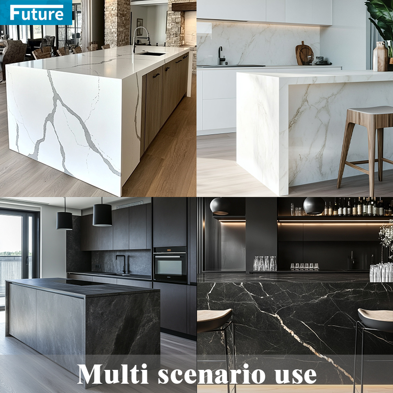 Cheap Price Eco-friendly Luxury Zero Silica Stone Black Calacatta Artificial Quartz Stone Slab Calacatta for Kitchen Countertop Villa Staircase Floor Tiles Vanity Top Wall Panel